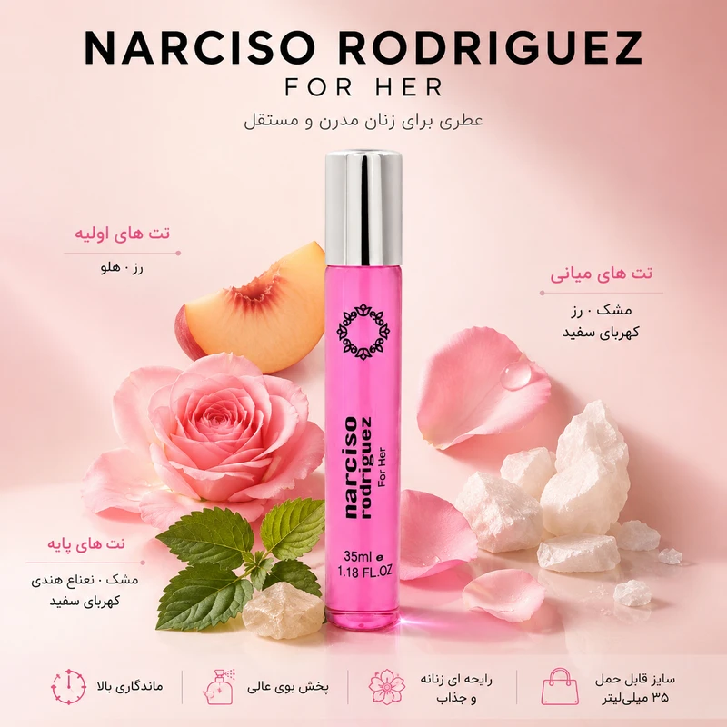 ادوپرفیوم زنانه هارلینگن مدل نارسیسو رودریگز For Her با رایحه خنک حجم 35 میلی لیتر - تصویر 4
