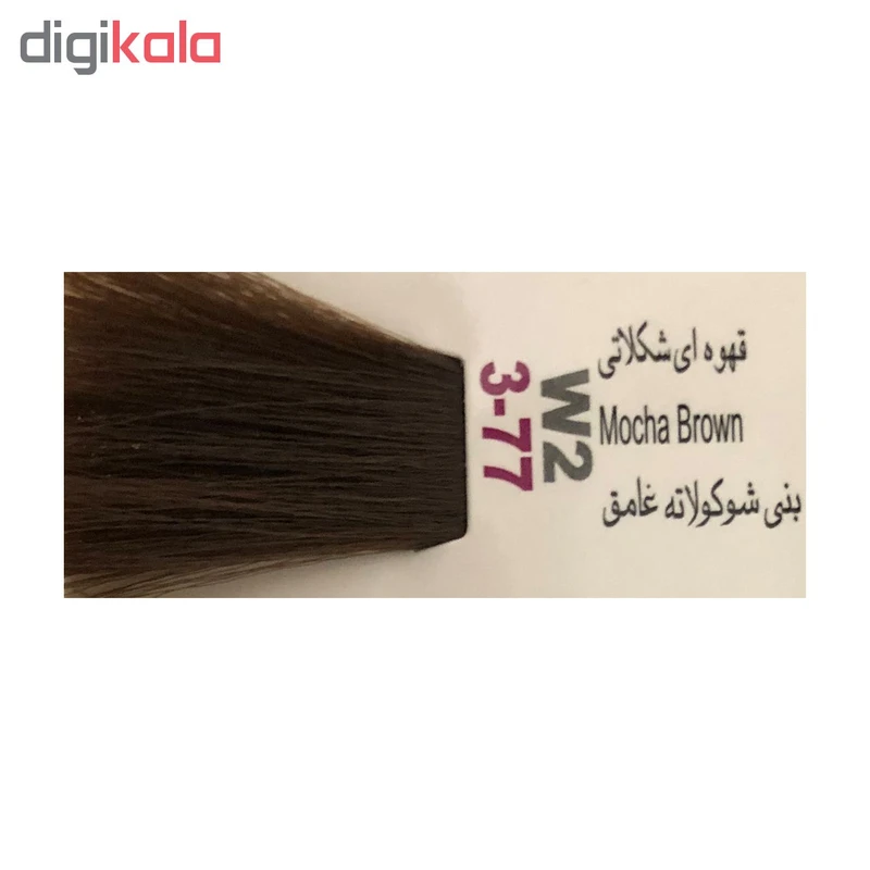 رنگ مو پادینا شماره W2-3-77 حجم 100 میلی لیتر رنگ قهوه ای شکلاتی - تصویر 3