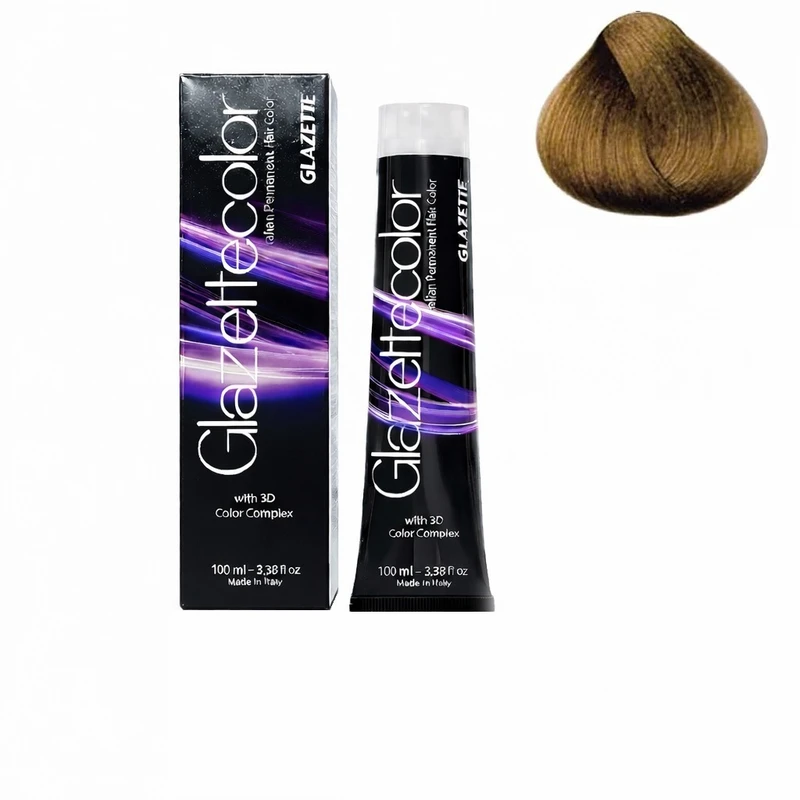 رنگ مو گلازت شماره 8CL حجم 100 میلیلیتر رنگ بلوند روشن دودی طلایی