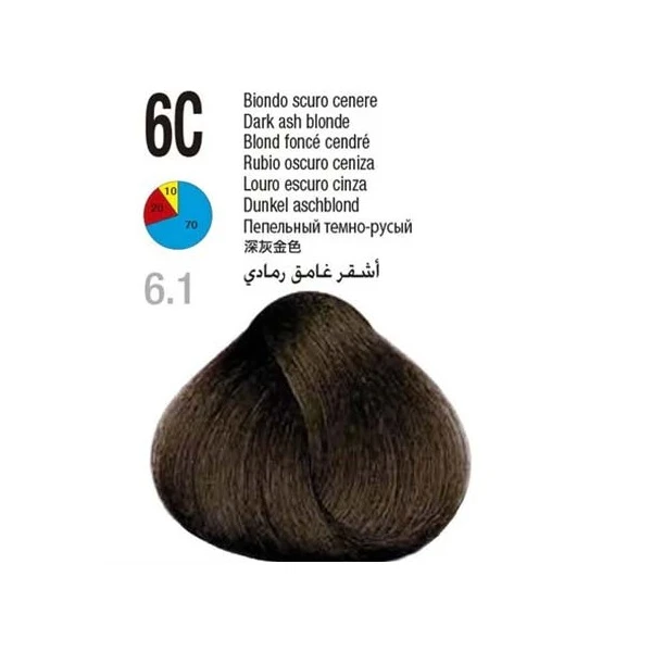 رنگ مو گلازت شماره 6C حجم 100 میلیلیتر رنگ بلوند تیره دودی سرد - تصویر 4