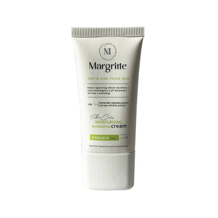 کرم مرطوبکننده دست، صورت، گردن مارگریت مدل hyaluronic acid مناسب برای پوست چرب، مختلط حجم 50 میلیلیتر