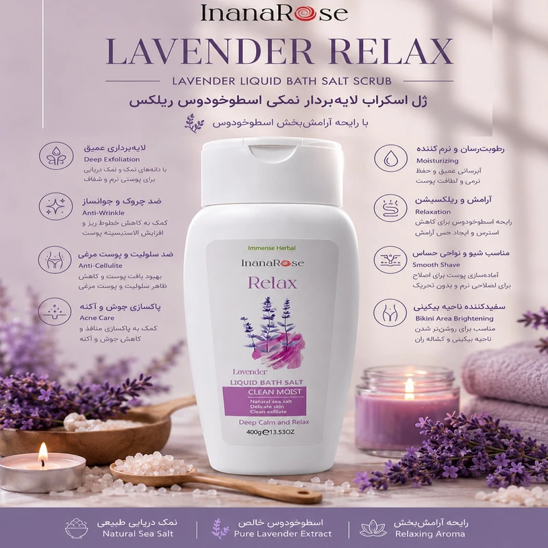 ژل نمک حمام اینانا رز مدل لایف استایل وزن 3200 گرم بسته 8 عددی - تصویر 2