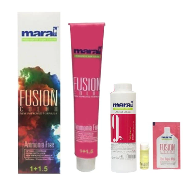 کیت رنگ مو مارال مدل Fusion شماره 5.00 حجم 100 میلی لیتر رنگ قهوه ای روشن اکسترا - تصویر 3