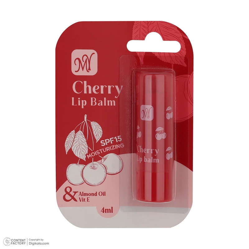 بالم لب ماتیکی بانوان مای مدل cherry حاوی ویتامین‌های تقویتی و عصاره گیلاس، مرطوب‌کننده و سازگار با پوست لب معمولی - تصویر 5