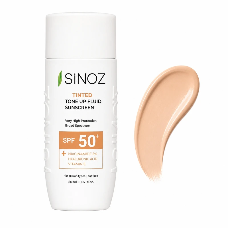 کرم ضد آفتاب رنگی صورت سینوز SPF 50+ مدل Tone-Up محافظ در برابر اشعه UVA و UVB مناسب برای انواع پوست حجم 50 میلی‌لیتر - تصویر 5