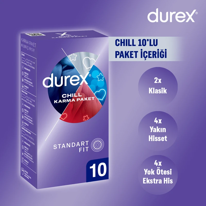 کاندوم نازک دورکس مدل CHILL KARMA PAKET سایز متوسط بسته 10 عددی - تصویر 3