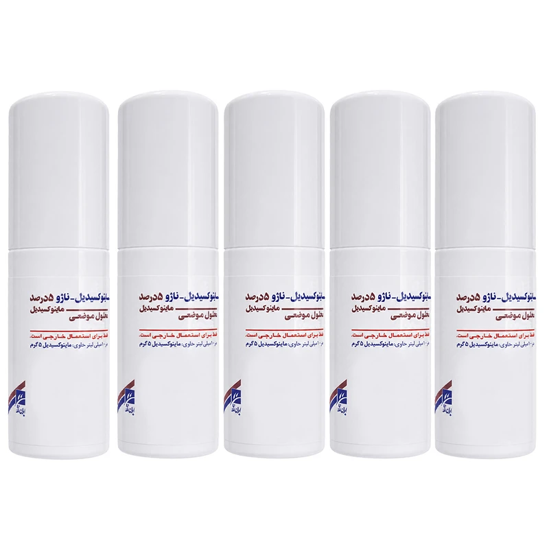 لوسیون تقویت کننده مو ناژو مدل ماینوکسیدیل 5 درصد مناسب برای انواع مو حجم 60 میلی لیتر بسته 5 عددی