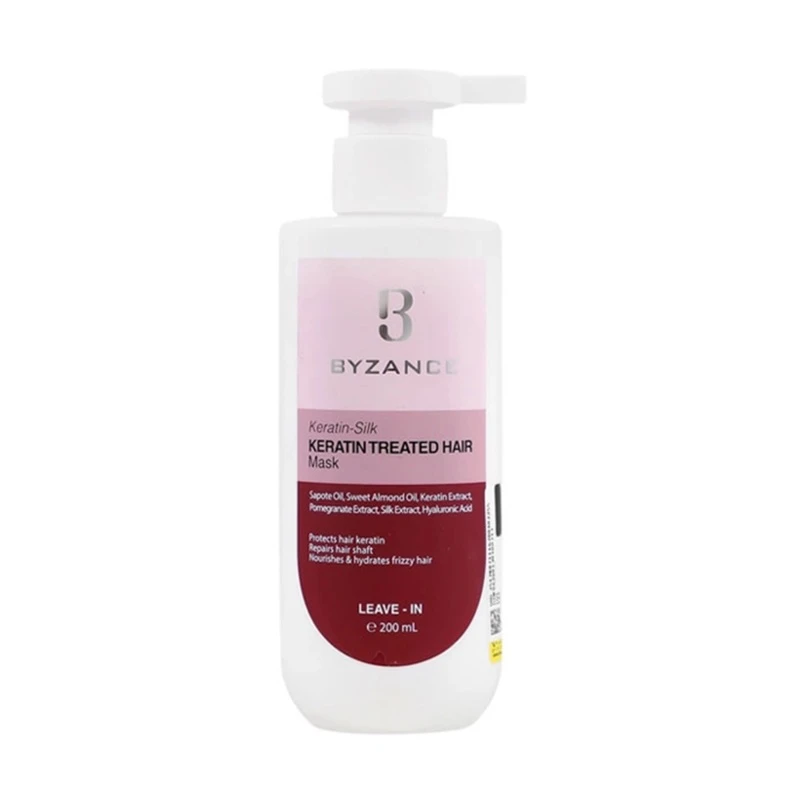 ماسک مو بیرون حمام بیزانس مدل Keratin Treated مناسب برای موی رنگ شده حجم 200 میلی لیتر - تصویر 2