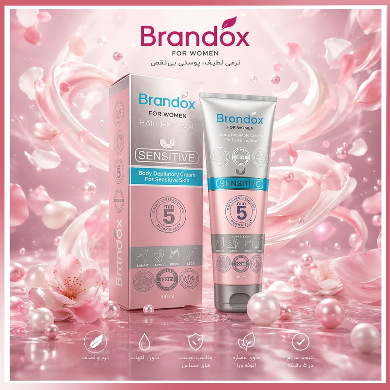 کرم موبر براندوکس مدل Depilatory-W با حجم 100 میلی لیتر مجموعه 2 عددی - تصویر 2