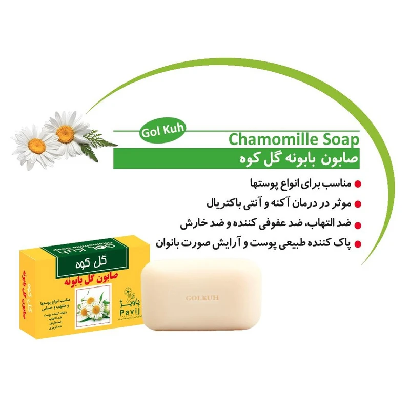 صابون شستشو گل کوه مدل بابونه وزن 100 گرم - تصویر 2