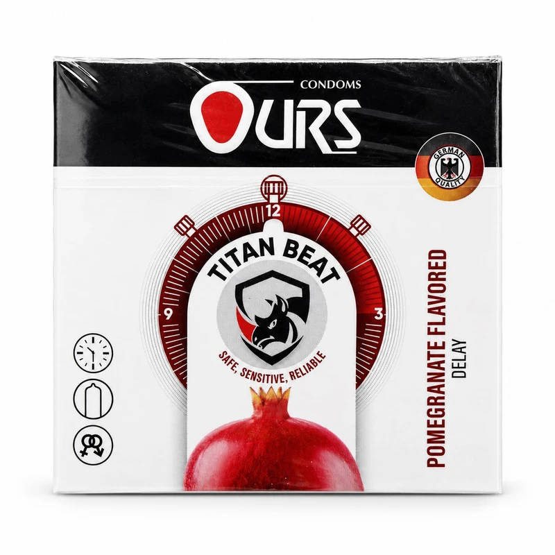 کاندوم اورز ضخامت نازک، مدل Titan Beat لاتکس طبیعی، ضدحساسیت، سایز استاندارد، بسته 3 عددی - تصویر 2