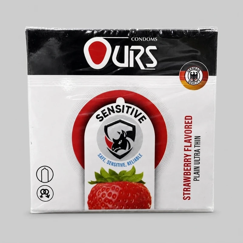 کاندوم اورز ضخامت نازک، مدل Sensitive لاتکس طبیعی، ضدحساسیت، سایز استاندارد، بسته 3 عددی