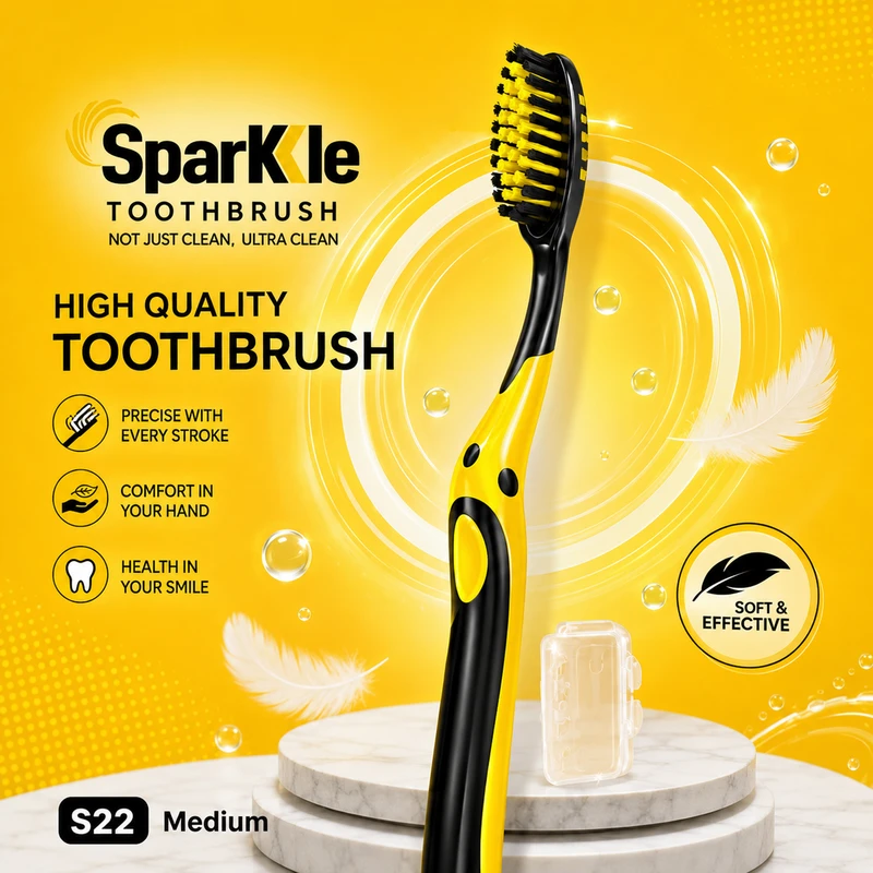 مسواک اسپارکل مدل M22M-6 با برس متوسط مناسب برای انواع دندان مجموعه 6 عددی - تصویر 4