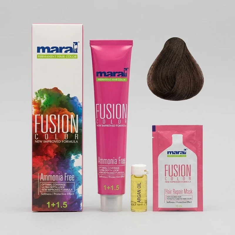 کیت رنگ مو مارال مدل Fusion شماره 5.895 حجم 100 میلی لیتر رنگ شکلاتی قهوه ای