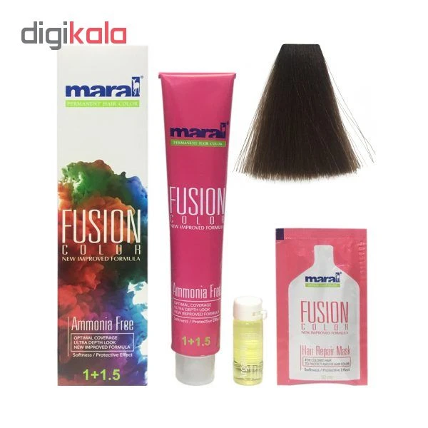 کیت رنگ مو مارال مدل Fusion شماره 5.895 حجم 100 میلی لیتر رنگ شکلاتی قهوه ای - تصویر 3