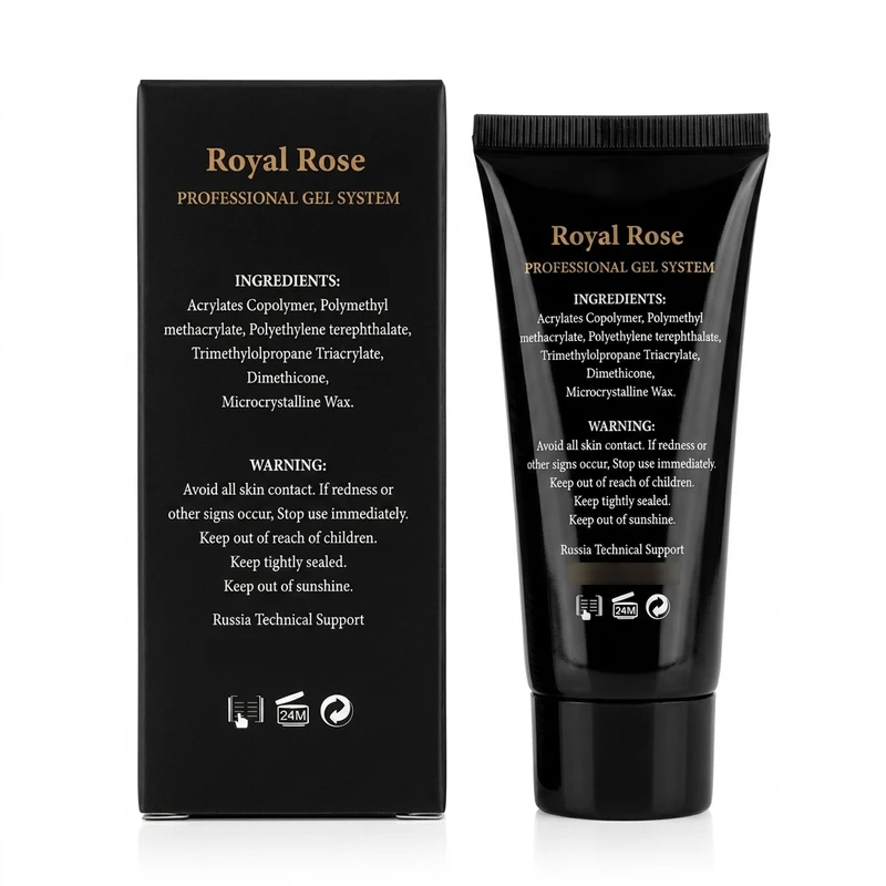 پلی ژل کاشت ناخن رویال رز مدل RR-01 با حجم 60 میلی لیتر بی رنگ - تصویر 2