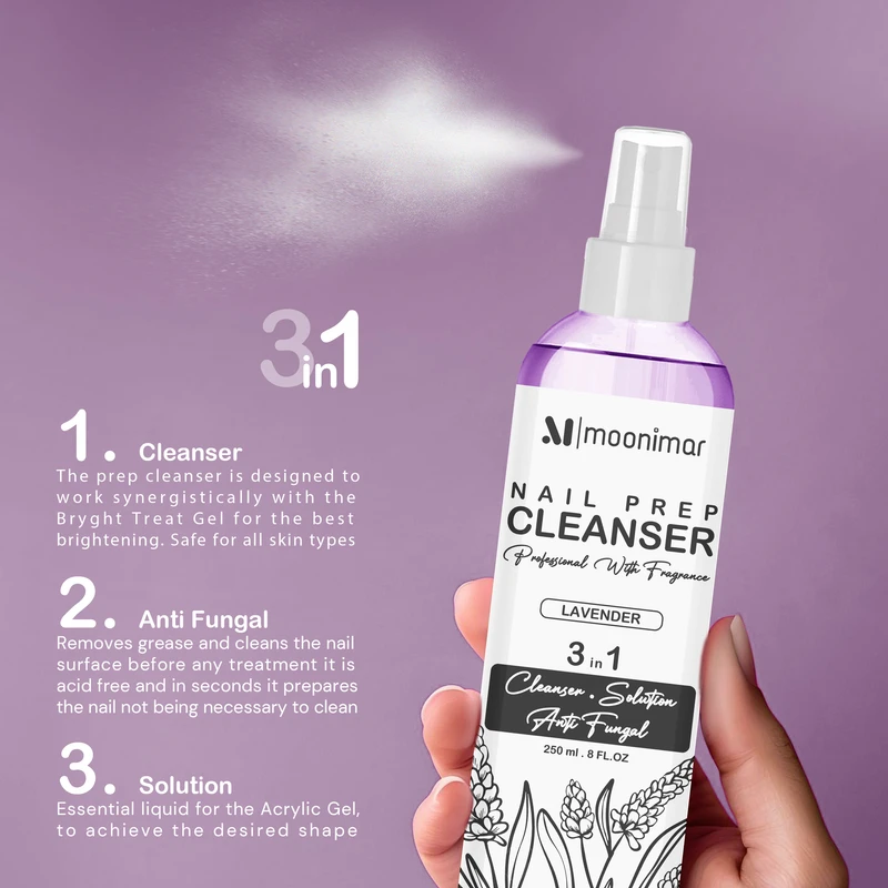 کلینزر کاشت ناخن مونیمار مدل Lavender حجم 250 میلی لیتر - تصویر 3