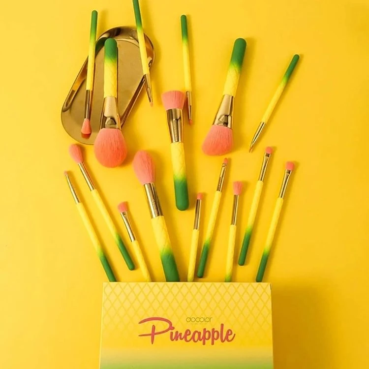 ست برس آرایشی دو کالر مدل PineappleDP16 مجموعه 16 عددی - تصویر 3