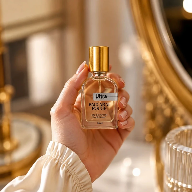 عطر جیبی زنانه اولترا ویرچوآل مدل Baccarat Rouge با رایحه شیرین و چوبی حجم 30 میلی‌لیتر - تصویر 2