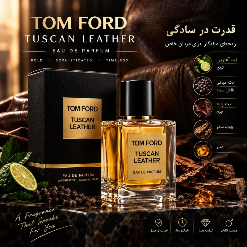 ادو پرفیوم مردانه لالیکو مدل تام فورد توسکان لدر حجم 50 میلیلیتر، با ساختار رایحه چوبی و مناسب تمام فصول - تصویر 3