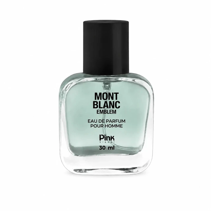 عطر جیبی مردانه پینک ویژوآل مدل Mont Blanc Emblem با رایحه گرم و چوبی حجم 30 میلیلیتر