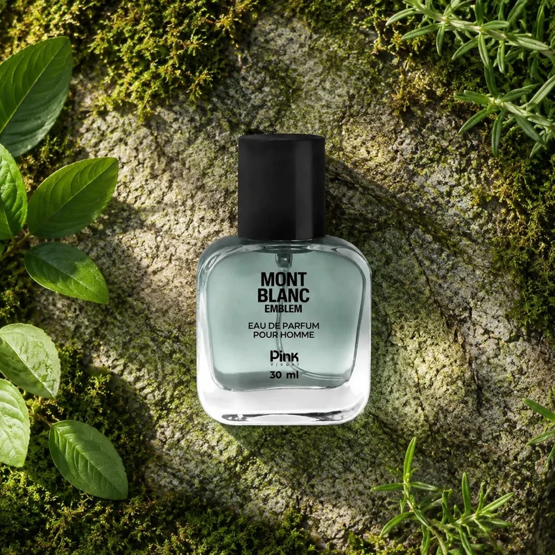 عطر جیبی مردانه پینک ویژوآل مدل Mont Blanc Emblem با رایحه گرم و چوبی حجم 30 میلیلیتر - تصویر 3