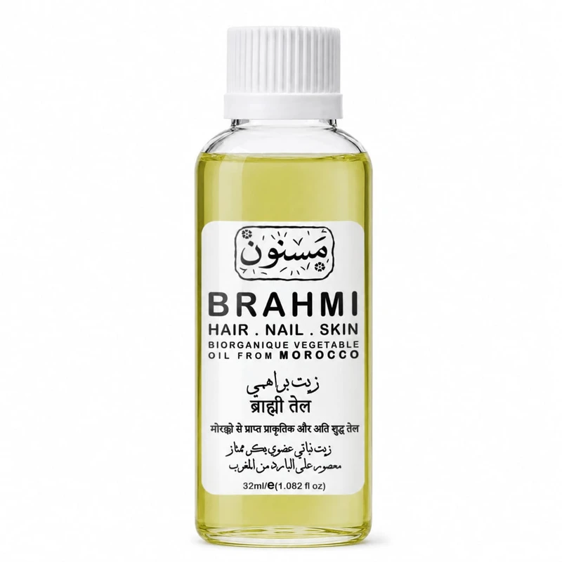 روغن براهمی نرم کننده و ضد ریزش مسنون مدل بیو ارگانیک مناسب برای مو و پوست سر سازگار با انواع مو حجم ۳۲ میلی‌لیتر