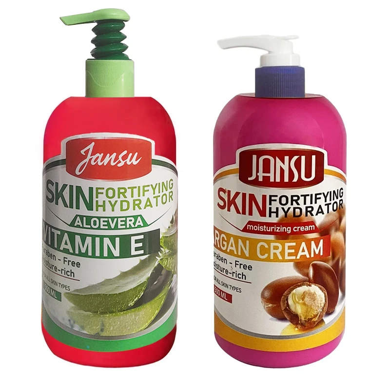 کرم مرطوب‌کننده دست و صورت و بدن جانسو مدل َAloevera and Argan Cream مناسب برای انواع پوست حجم 500 میلی‌لیتر بسته 2 عددی