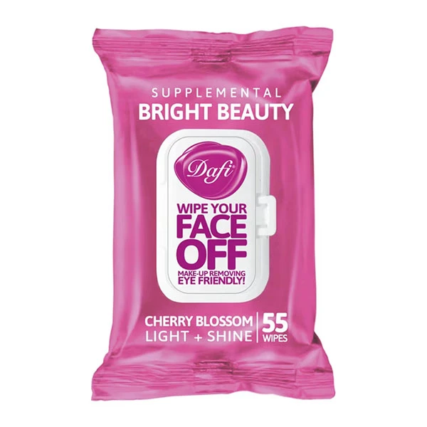 دستمال مرطوب پاک کننده آرایش دافی مدل Bright Beauty بسته 55 عددی
