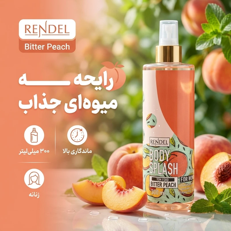 بادی اسپلش زنانه رندل مدل تام فورد بیتر پیچ حجم 300 میلیلیتر با رایحه میوهای - تصویر 4
