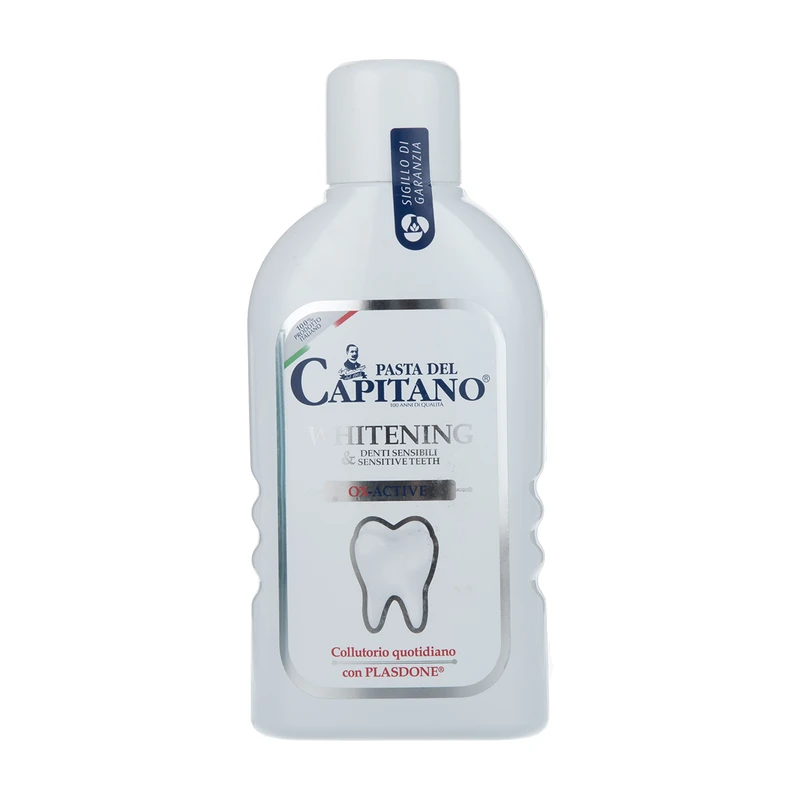 دهانشویه دندانهای حساس حاوی سفید کننده پاستا دل کاپیتانو مدل Sensitive+Whitening Mouthwash حجم 400 میلی لیتر