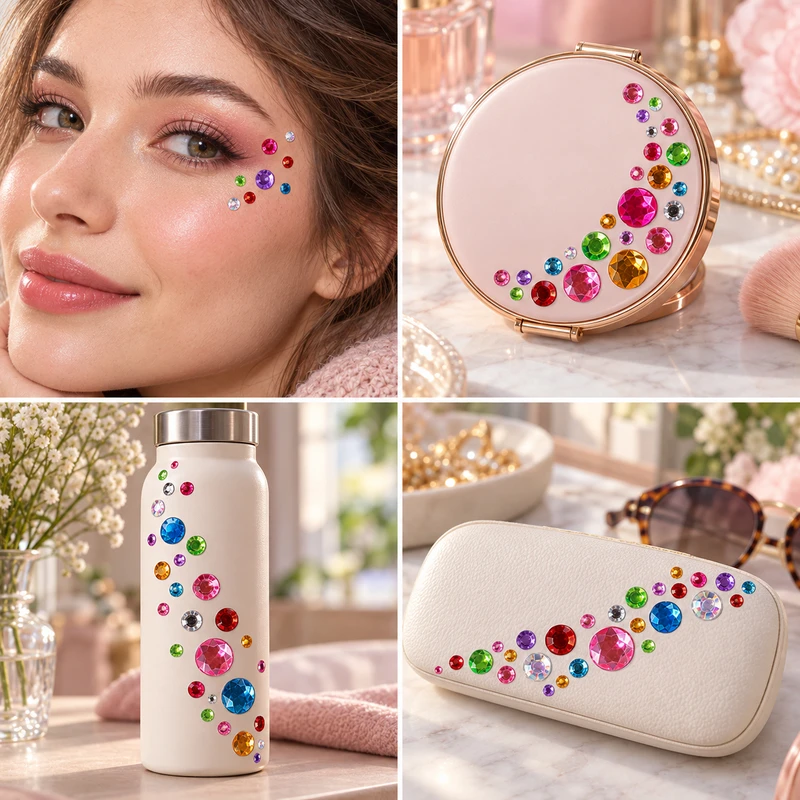 نگین صورت مدل کریستالی گرد بسته 100 عددی - تصویر 2