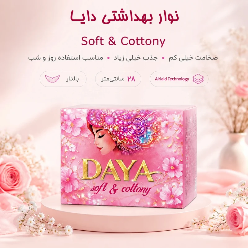نوار بهداشتی پنبه‌ای خیلی نازک ضد حساسیت روز و شب دایا تجهیز استوار مدل ایرلید با جذب فوق العاده زیاد سایز XL بسته ۱۰ عددی

 - تصویر 6