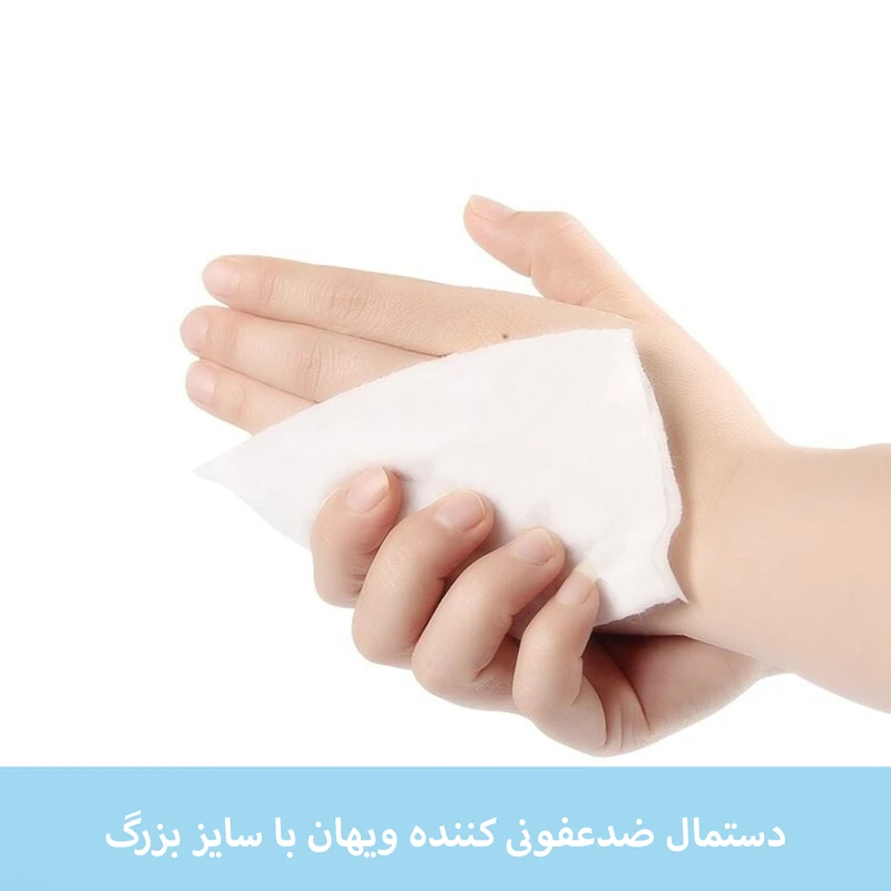 دستمال مرطوب ویهان مدل آنتی باکتریال مجموعه 100 عددی - تصویر 3
