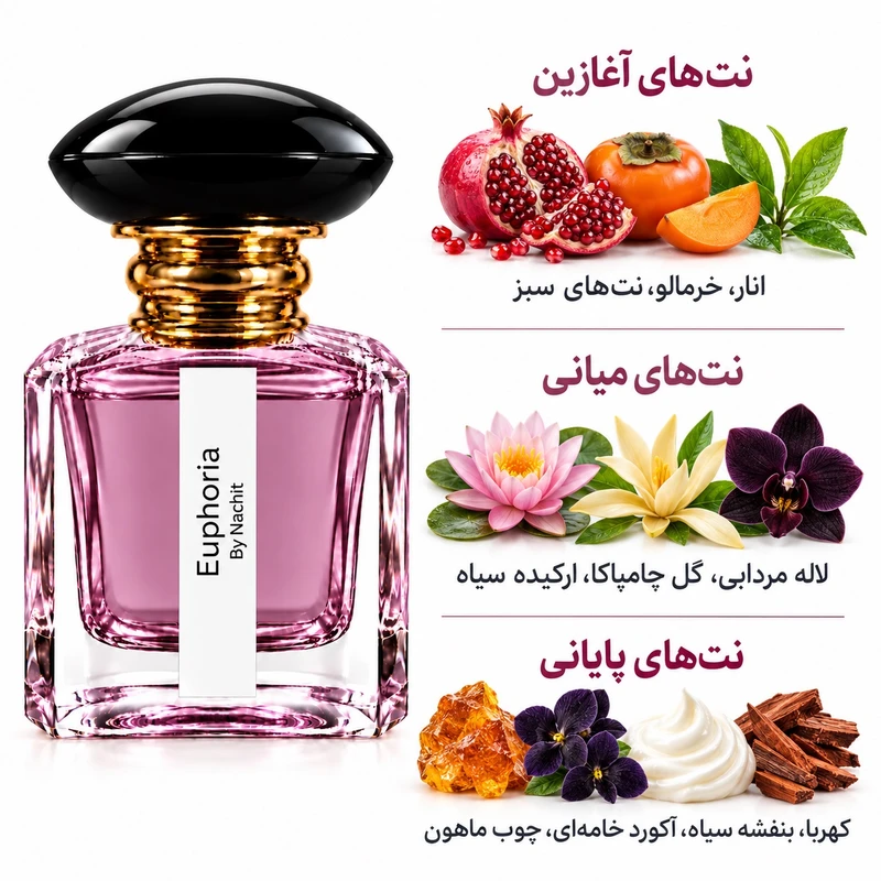 ادکلن زنانه ناچیت مدل ایفوریا کلوین کلین حجم 50 میلی‌لیتر، با رایحه گرم
 - تصویر 3