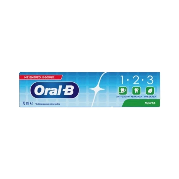 خمیر دندان اورال-بی مدل 1.2.3 with active fluoride مناسب استفاده روزانه حجم 75 میلی لیتر - تصویر 3
