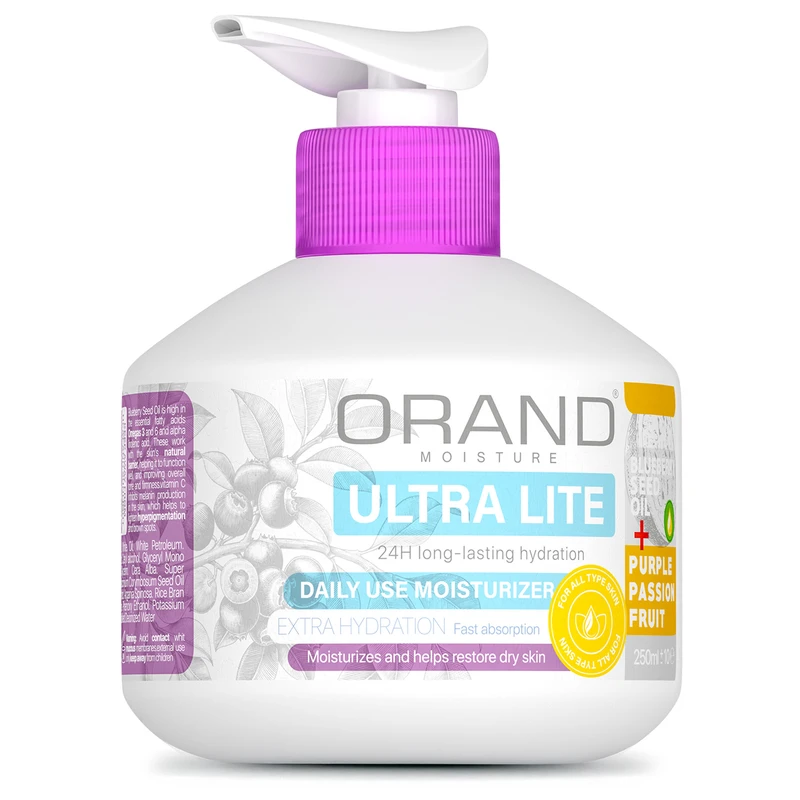 کرم آبرسان صورت، بدن اورند مدل ULTRA LITE مناسب برای انواع پوست حجم 250 میلی‌لیتر
