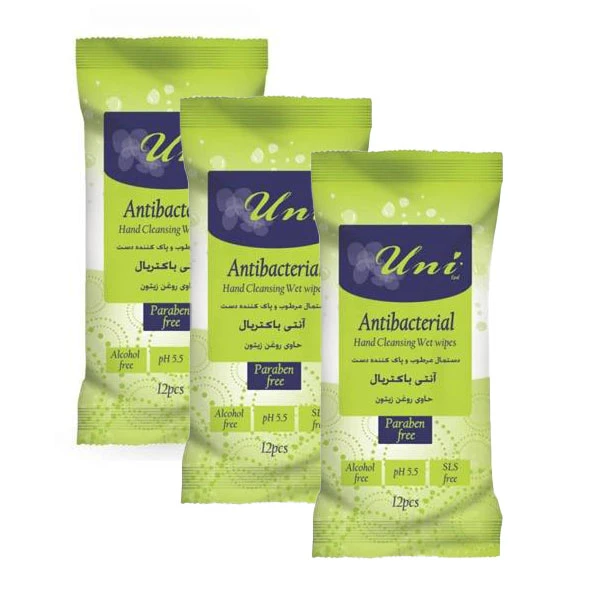 دستمال مرطوب یونی لد مدل آنتی باکتریال مجموعه 3 عددی - تصویر 2