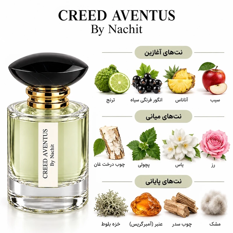 ادکلن مردانه ناچیت مدل CREED AVENTUS با رایحه تلخ و خنک حجم 50 میلیلیتر - تصویر 3