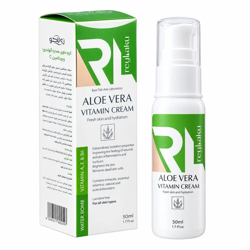 کرم آبرسان صورت ری لاکو مدل ALOE VERA VITAMINحجم 50 میلیلیتر مناسب برای انواع پوست