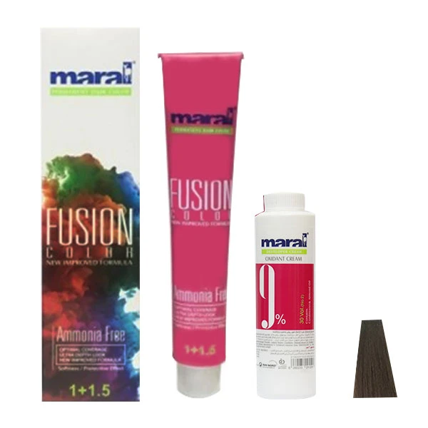 کیت رنگ مو مارال مدل Fusion شماره 6.00 حجم 100 میلی لیتر رنگ قهوه ای بلوند تیره اکسترا - تصویر 2