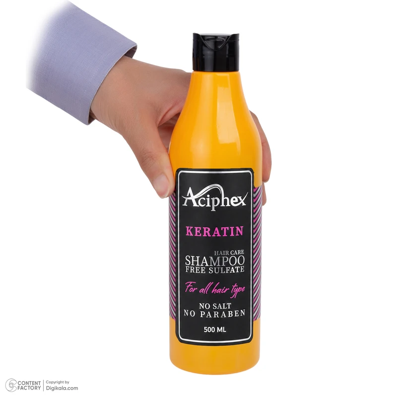 شامپو مو اسیفکس مدل Keratin حجم 500 میلیلیتر، آبرسان و مؤثر در تقویت و جلوگیری از ریزش مو مناسب موهای کراتین شده - تصویر 6