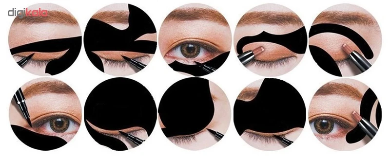 شابلون ابرو و خط چشم مدل Cat Line مجموعه 2 عددی - تصویر 2